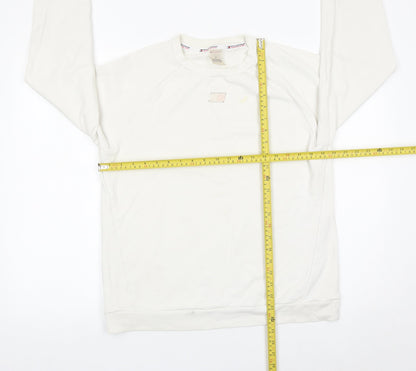 Tommy Sport Mens White M Pullover Sweatshirt Crew Neck Logo