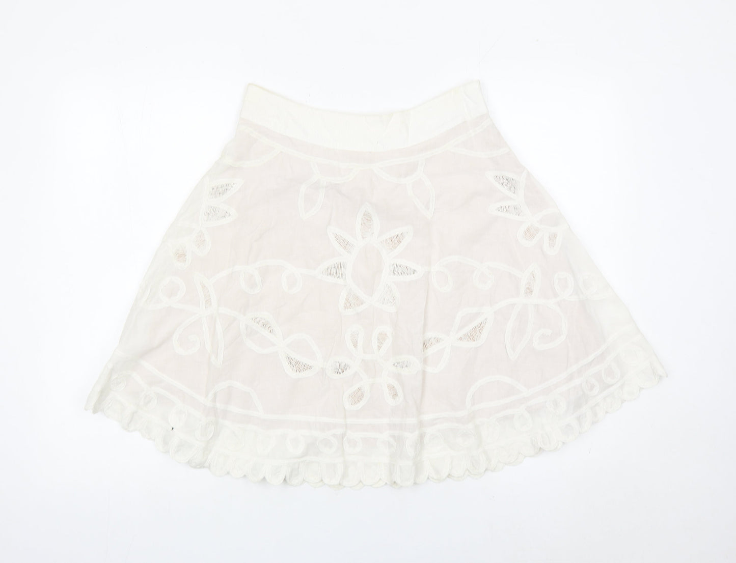 Womens UK Size 8 Reiss A-Line Lace Skirt