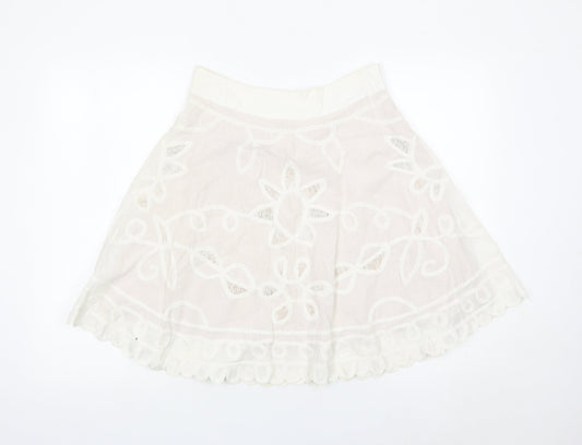 Womens UK Size 8 Reiss A-Line Lace Skirt