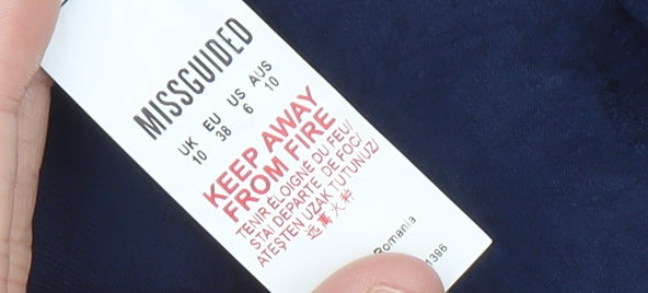 Missguided Women's Blue Size 10 Wide Leg Ruffle Strappy Jumpsuit