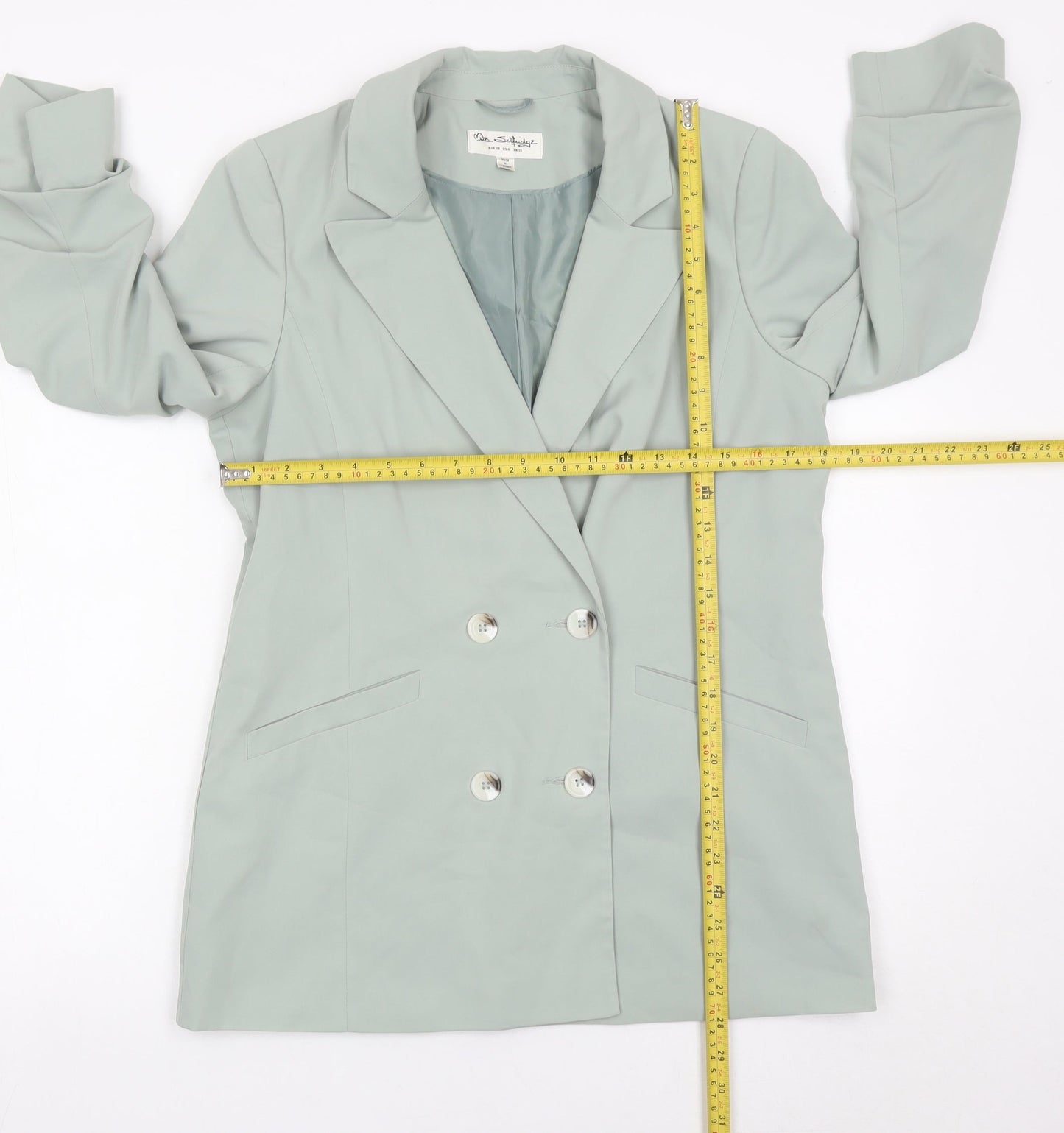 Miss Selfridge Women’s Green Blazer Jacket UK 10 Double Breasted