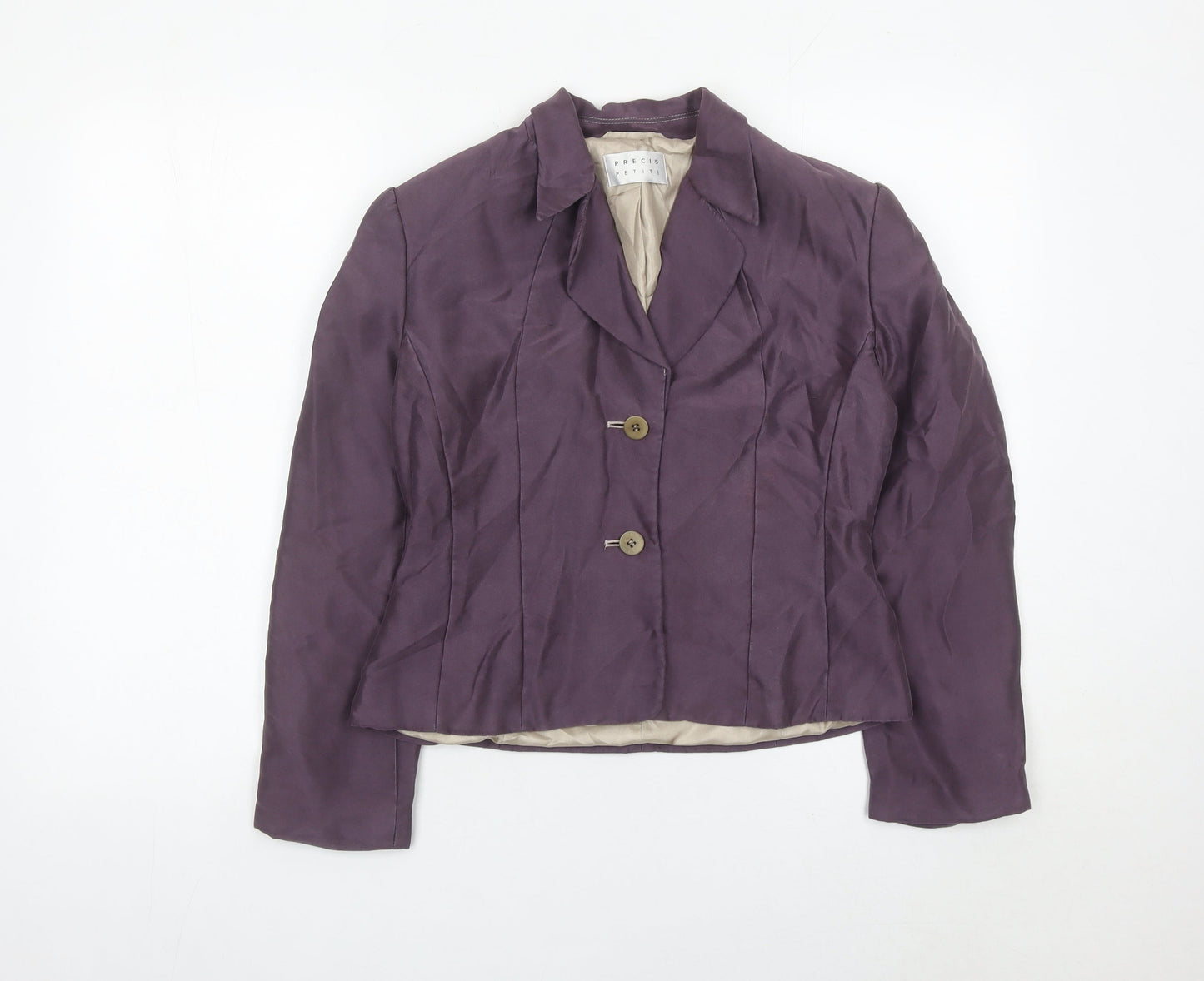 Precis Petite Women's Purple Silk Suit Jacket Size 10 Regular
