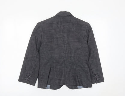 Next Women Grey Size 8 Tailored Blazer Jacket Single Breasted Workwear