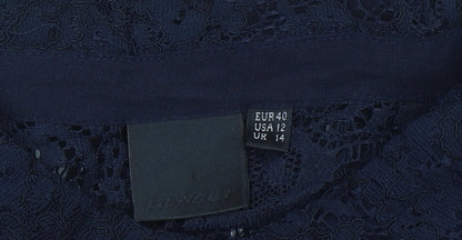 Womens UK Size 14 InWear Black Tunic Blouse
