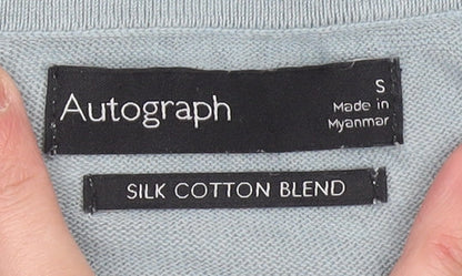 Marks and Spencer Autograph Men’s Blue Silk Cotton Polo Shirt S