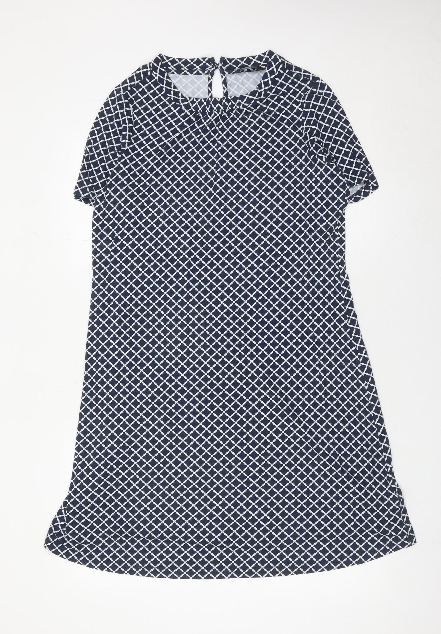 Marks and Spencer Women’s Blue Geometric Shift Dress Size 14
