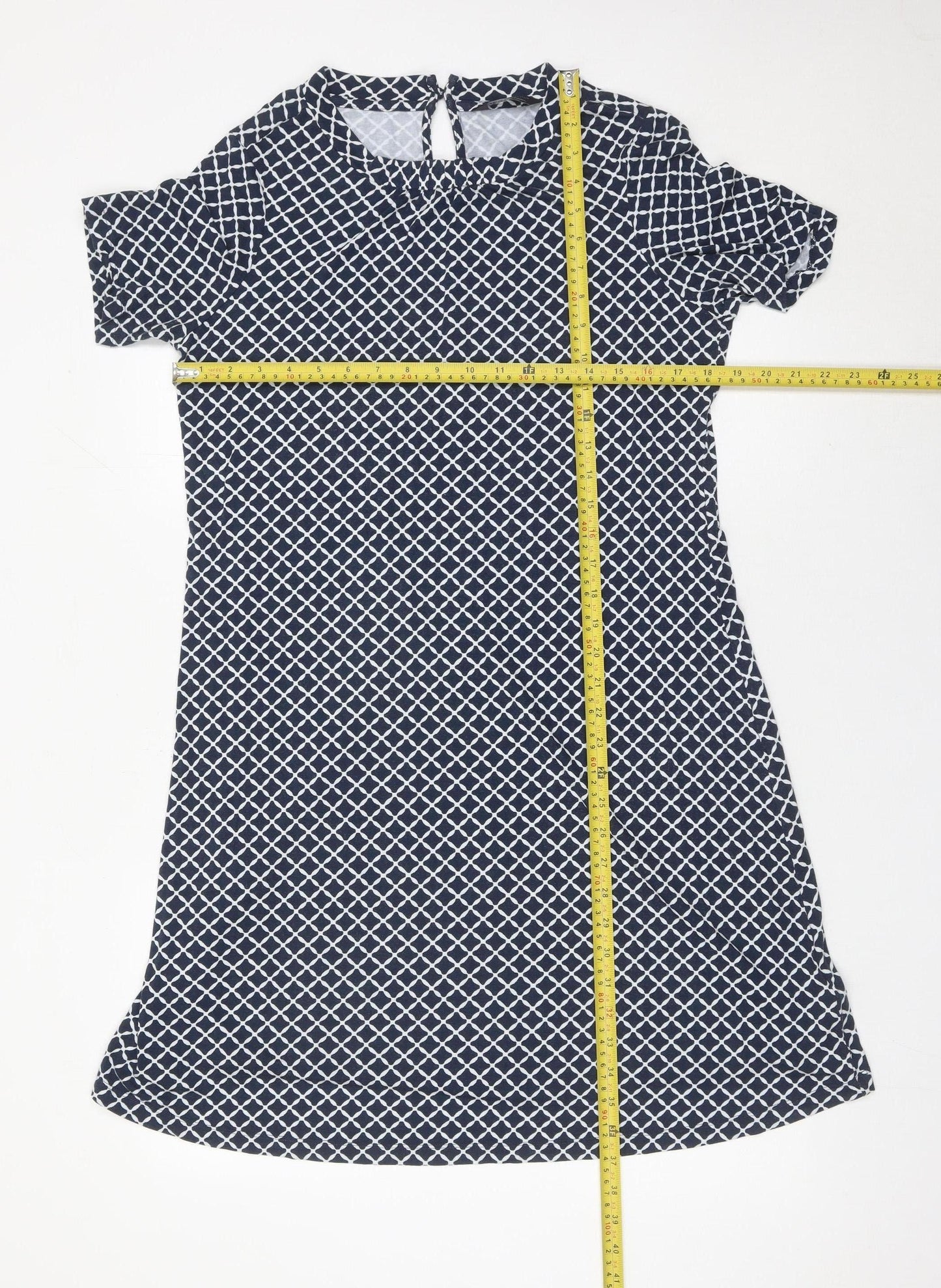 Marks and Spencer Women’s Blue Geometric Shift Dress Size 14