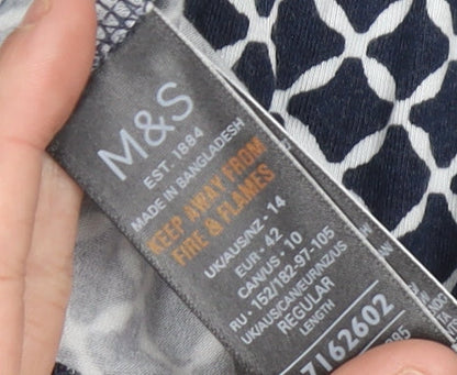 Marks and Spencer Women’s Blue Geometric Shift Dress Size 14