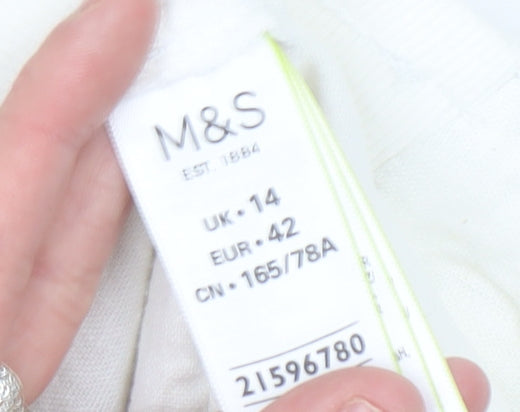 Marks and Spencer Women’s White Linen Blend Utility Shorts Size 14