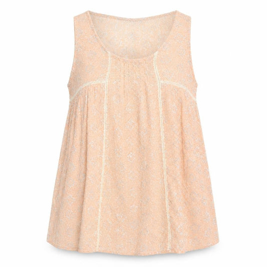 Softgrey Women Peach Floral Crochet Tank Top Size 8 Summer Casual