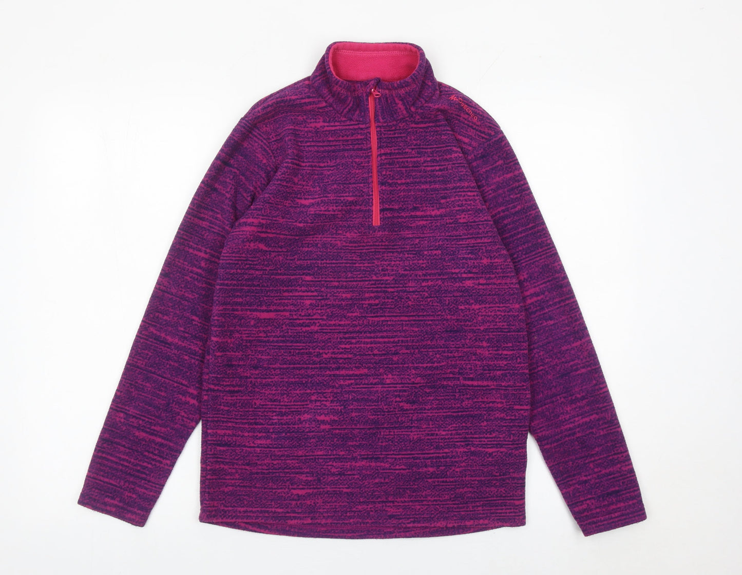 Decathlon Girls Purple Fleece Sweatshirt 14 Years 1/2 Zip Pullover