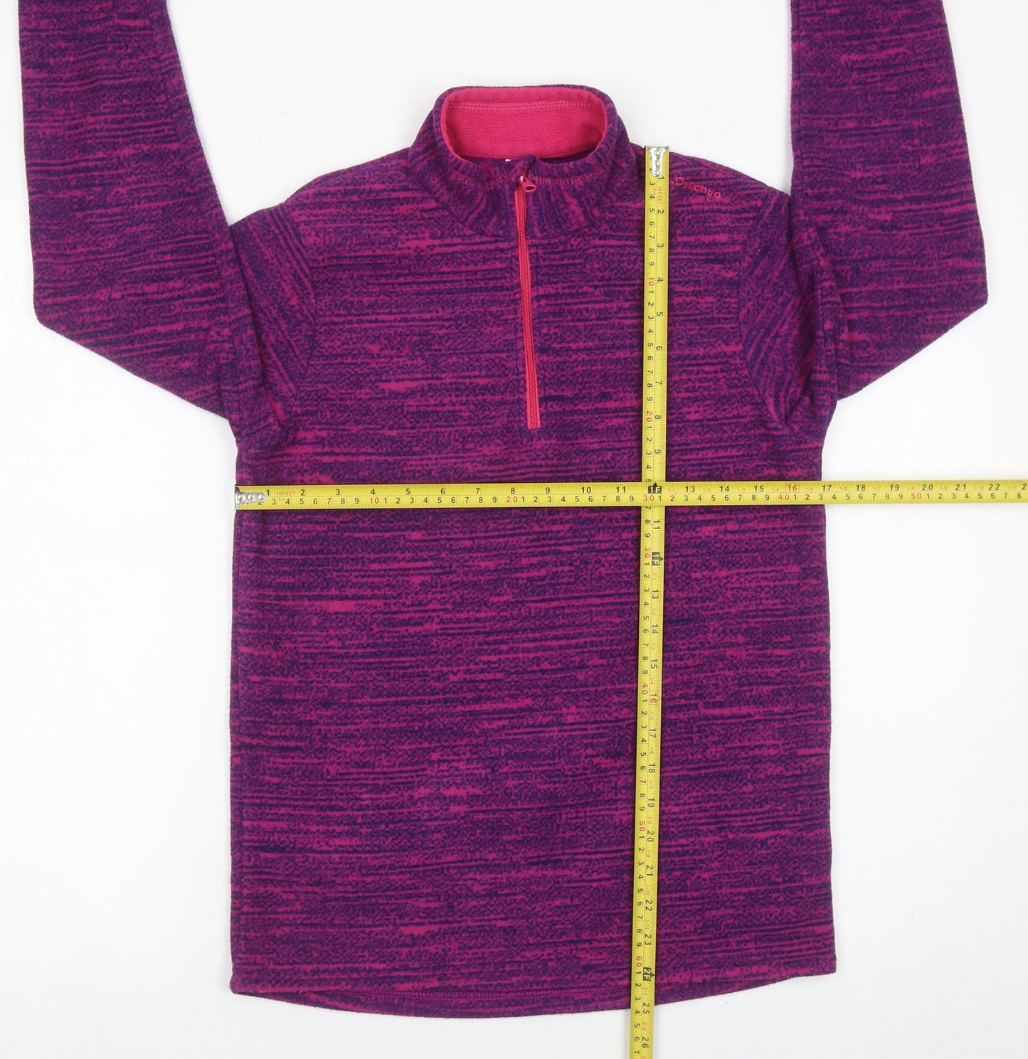 Decathlon Girls Purple Fleece Sweatshirt 14 Years 1/2 Zip Pullover