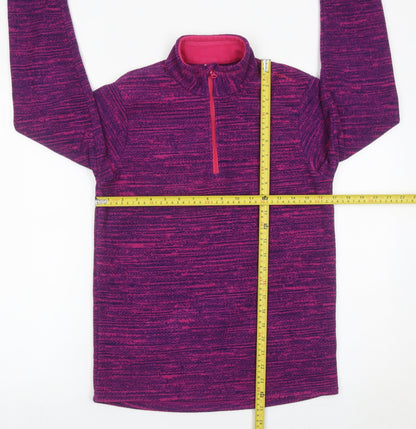 Decathlon Girls Purple Fleece Sweatshirt 14 Years 1/2 Zip Pullover