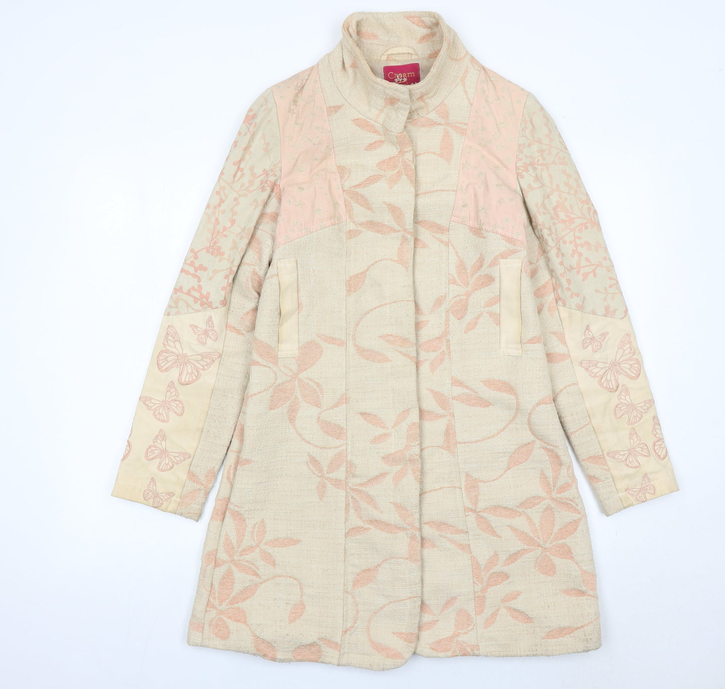 Womens UK Size 6 Cream Beige Overcoat