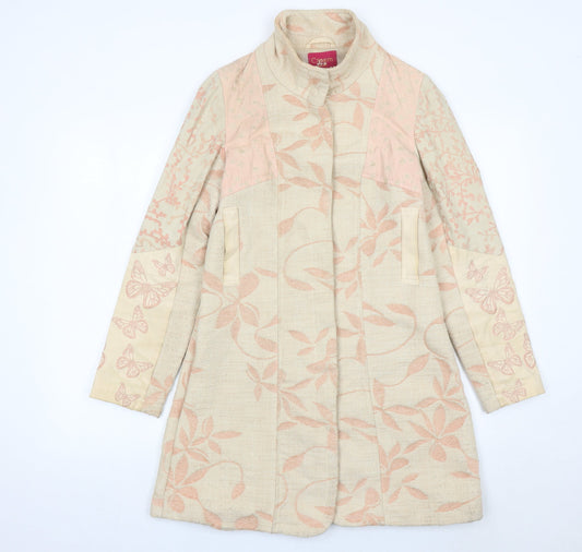 Womens UK Size 6 Cream Beige Overcoat
