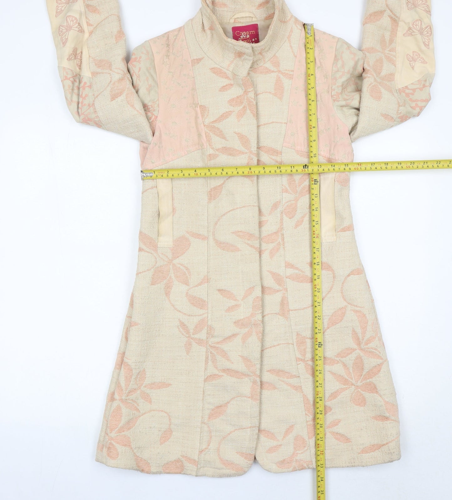 Womens UK Size 6 Cream Beige Overcoat