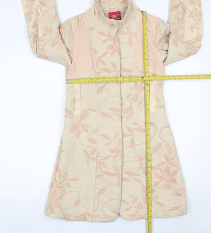 Womens UK Size 6 Cream Beige Overcoat