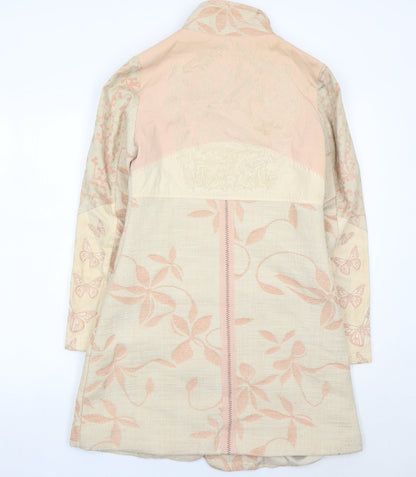 Womens UK Size 6 Cream Beige Overcoat