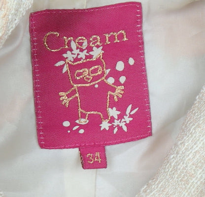 Womens UK Size 6 Cream Beige Overcoat