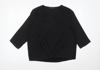 Womens UK Size 14 Marks and Spencer Black Tunic Blouse