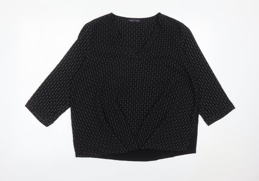 Womens UK Size 14 Marks and Spencer Black Tunic Blouse