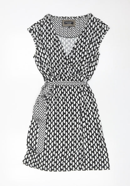 Principles by Ben de Lisi Women’s Black Geometric Wrap Dress Size 10