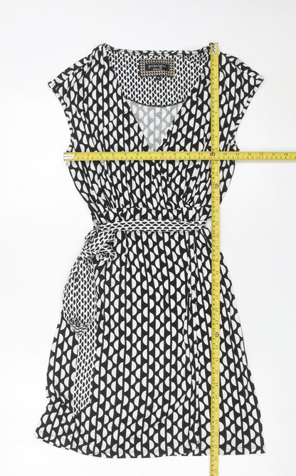 Principles by Ben de Lisi Women’s Black Geometric Wrap Dress Size 10