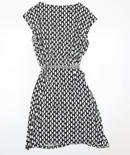 Principles by Ben de Lisi Women’s Black Geometric Wrap Dress Size 10