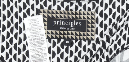 Principles by Ben de Lisi Women’s Black Geometric Wrap Dress Size 10