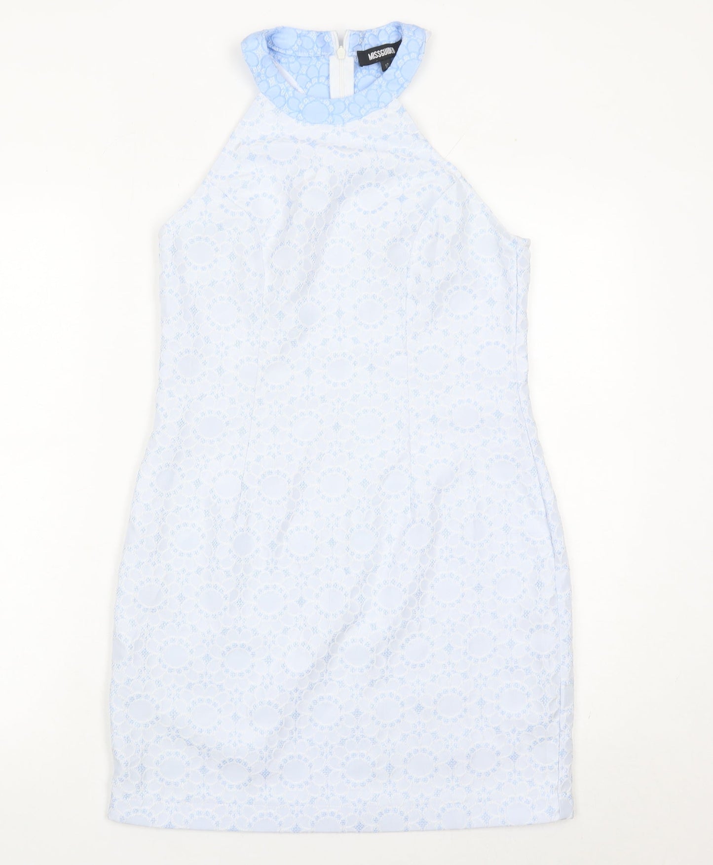 Missguided Women’s Blue Lace Halter Sheath Dress Size 10