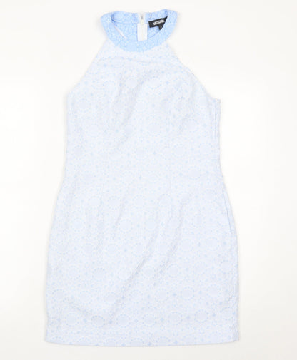 Missguided Women’s Blue Lace Halter Sheath Dress Size 10