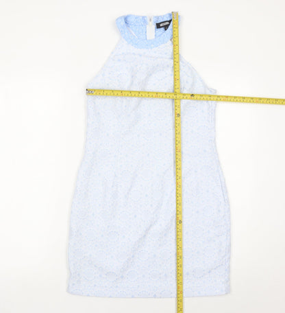 Missguided Women’s Blue Lace Halter Sheath Dress Size 10