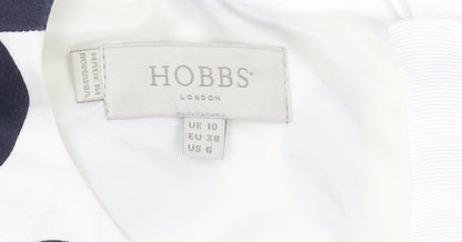 Hobbs Women White Polka Dot Sheath Dress Size 10 Sleeveless