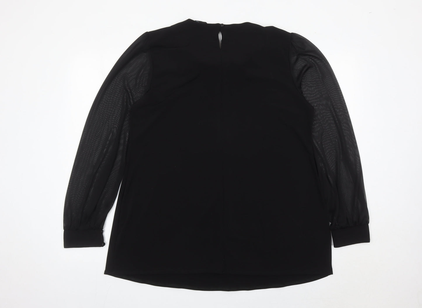 Womens UK Size 18 Blue Chameleon Black Tunic Blouse
