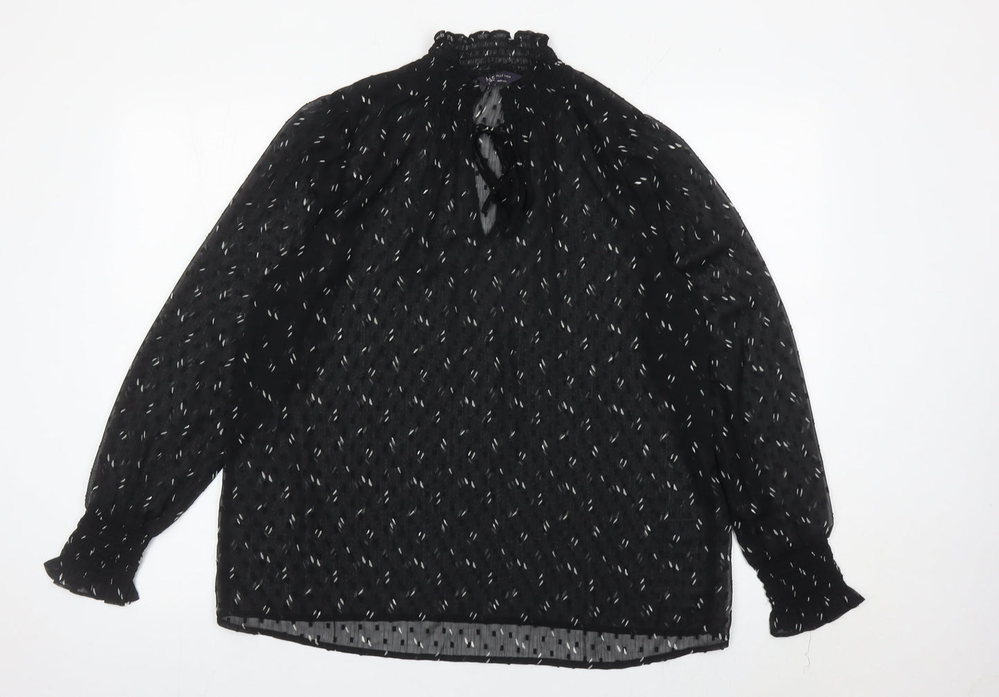 Womens UK Size 12 Marks and Spencer Black Tunic Blouse