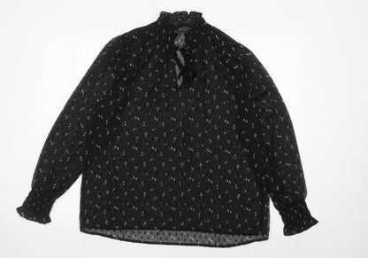 Womens UK Size 12 Marks and Spencer Black Tunic Blouse
