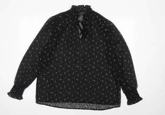 Womens UK Size 12 Marks and Spencer Black Tunic Blouse