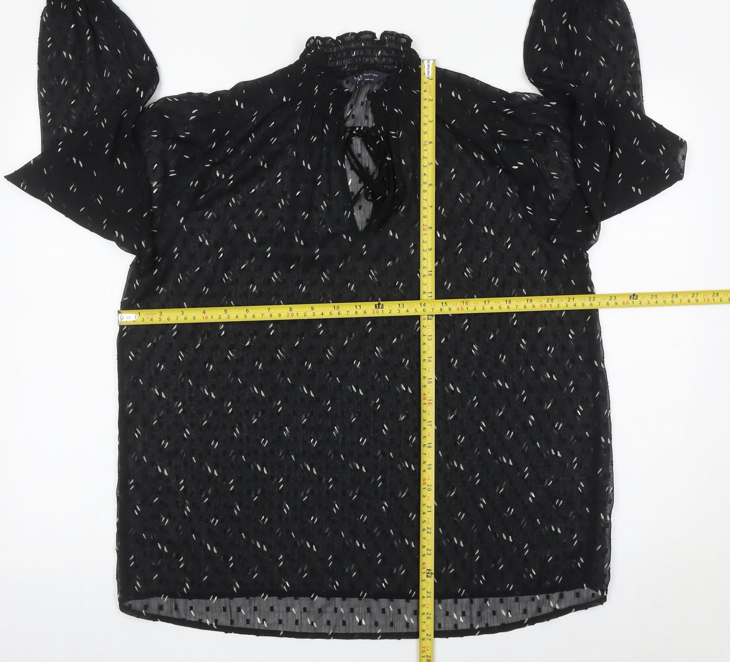 Womens UK Size 12 Marks and Spencer Black Tunic Blouse