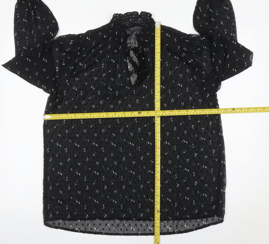 Womens UK Size 12 Marks and Spencer Black Tunic Blouse