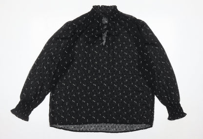 Womens UK Size 12 Marks and Spencer Black Tunic Blouse