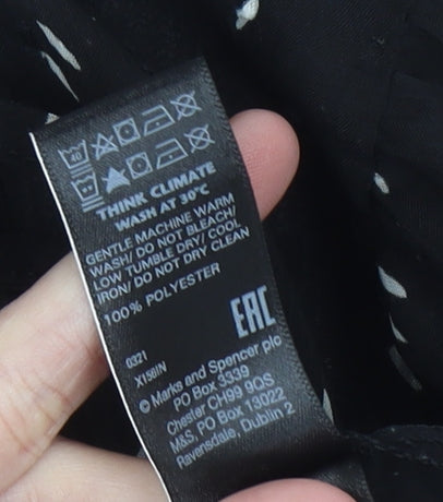 Womens UK Size 12 Marks and Spencer Black Tunic Blouse
