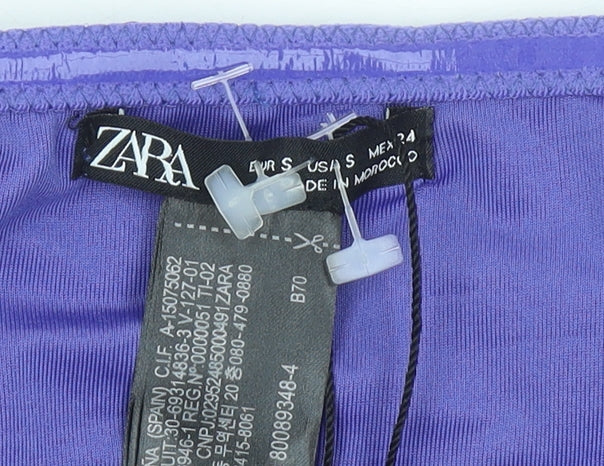 Zara Women’s Purple Strapless Ruffle One Piece Swimsuit Size S