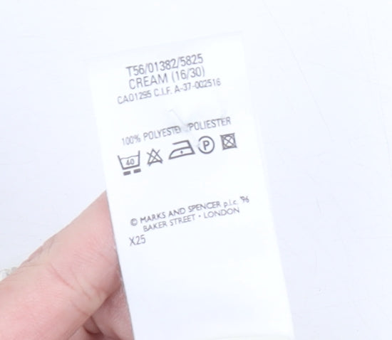 Marks and Spencer Women Ivory Pleated Knee Length Skirt Size 16