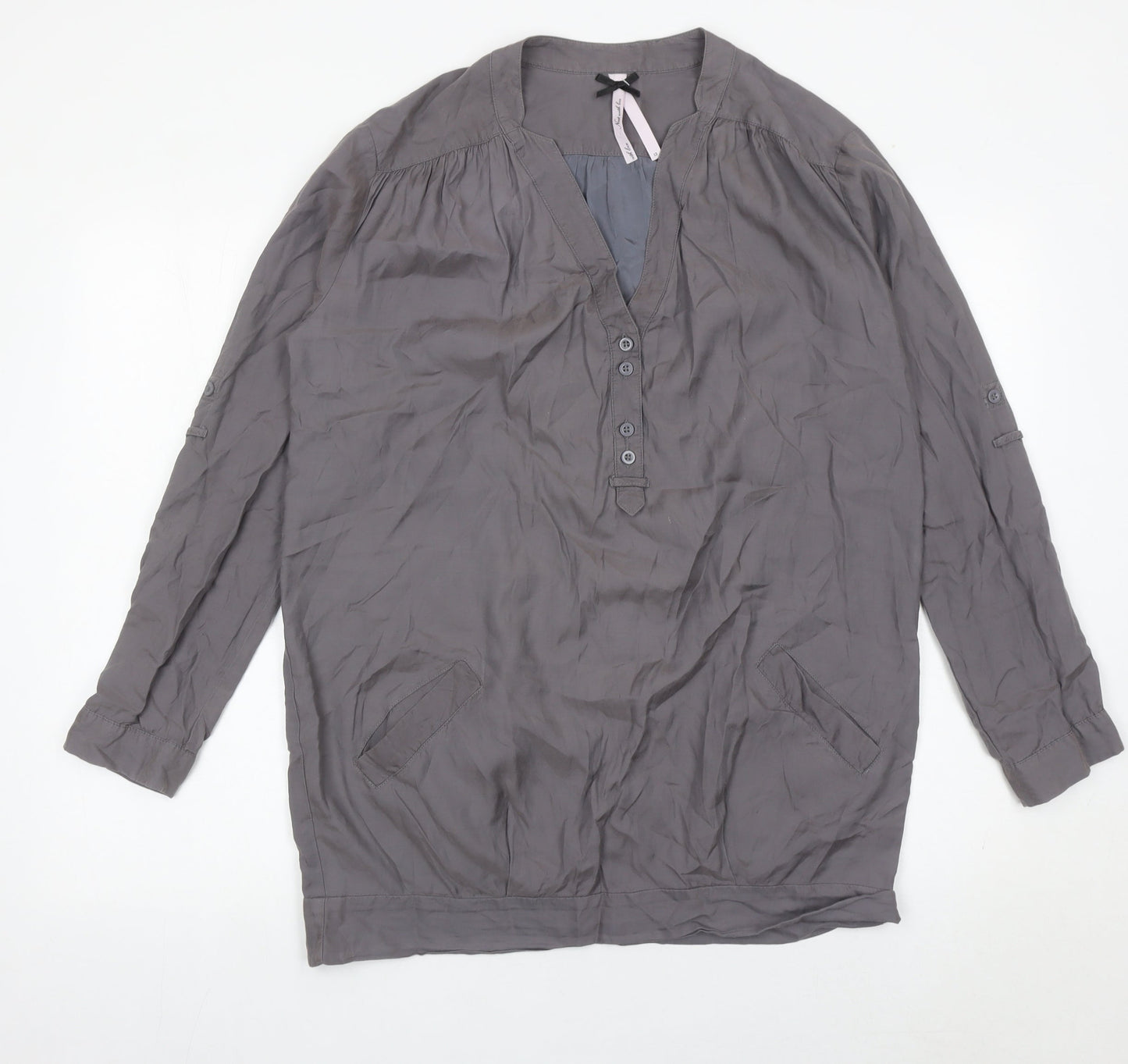Womens UK Size 12 NEXT Grey Tunic Blouse