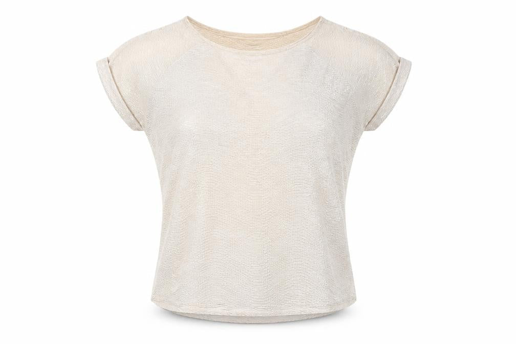 Womens UK Size 12 River Island Beige Basic T-Shirt