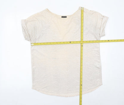 Womens UK Size 12 River Island Beige Basic T-Shirt