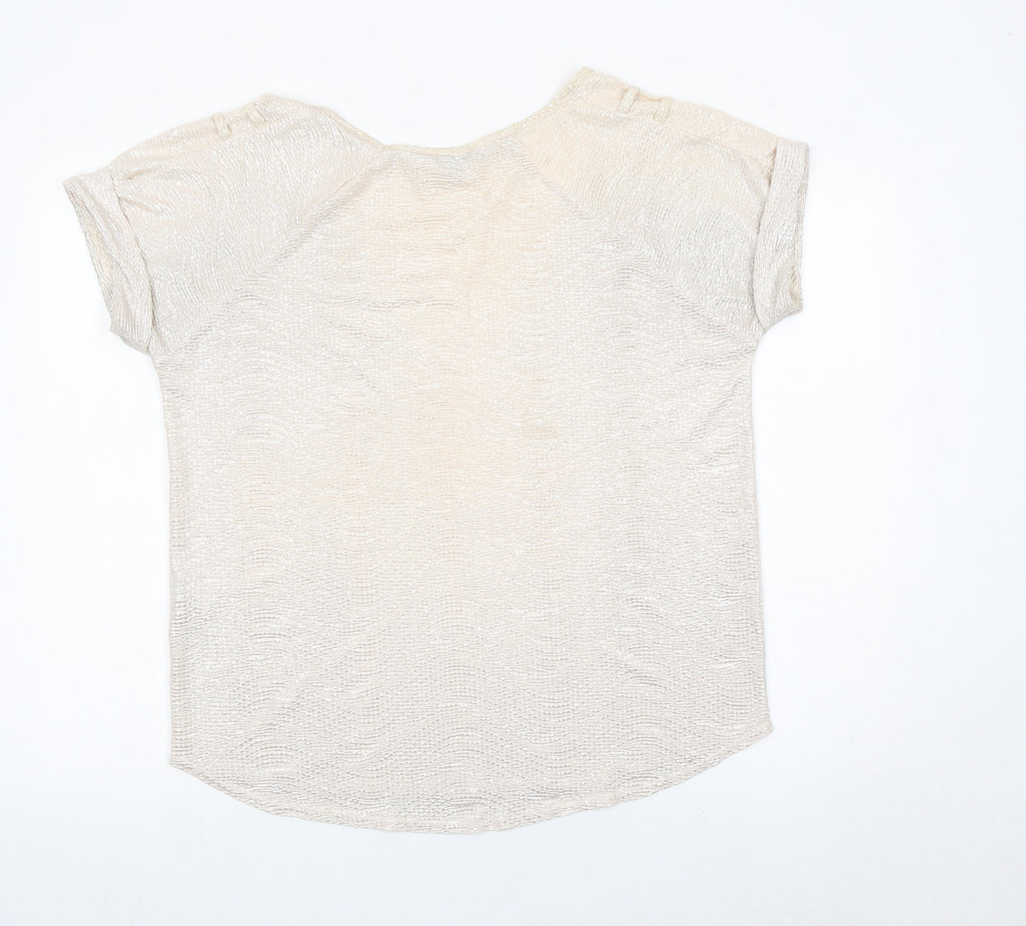 Womens UK Size 12 River Island Beige Basic T-Shirt