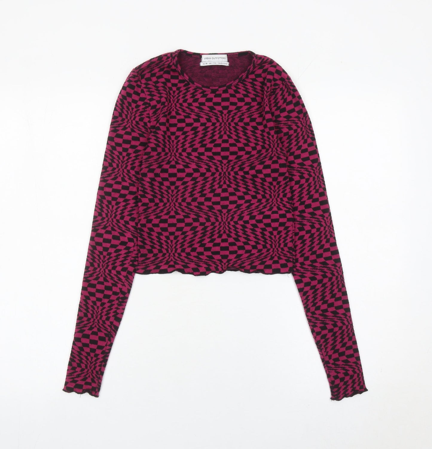 Womens UK Size XS Urban Outfitters Pink Cropped T-Shirt