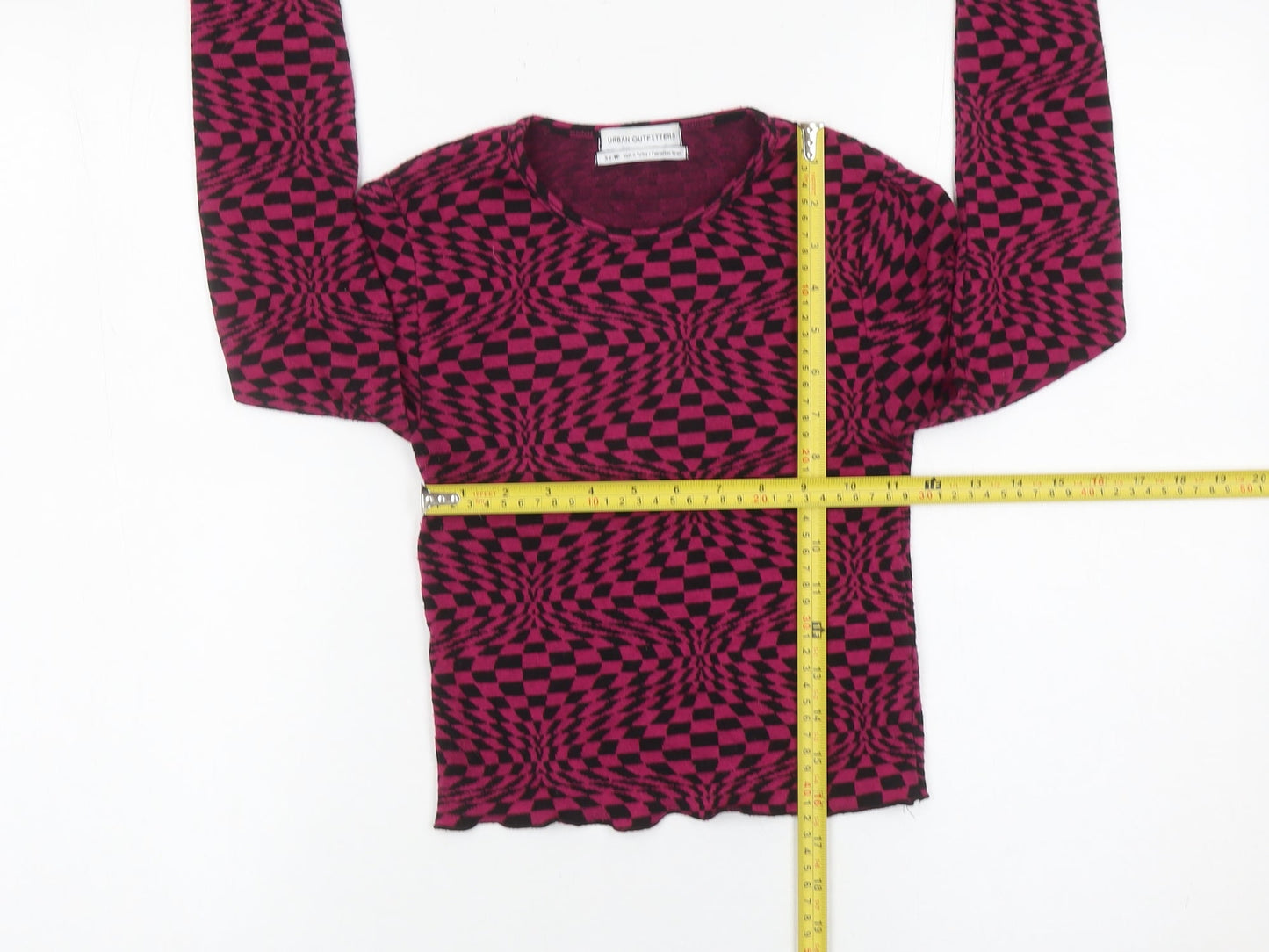 Womens UK Size XS Urban Outfitters Pink Cropped T-Shirt