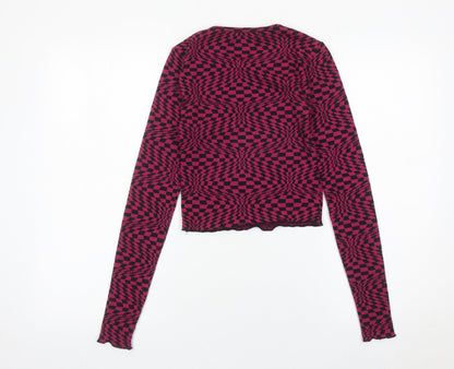 Womens UK Size XS Urban Outfitters Pink Cropped T-Shirt